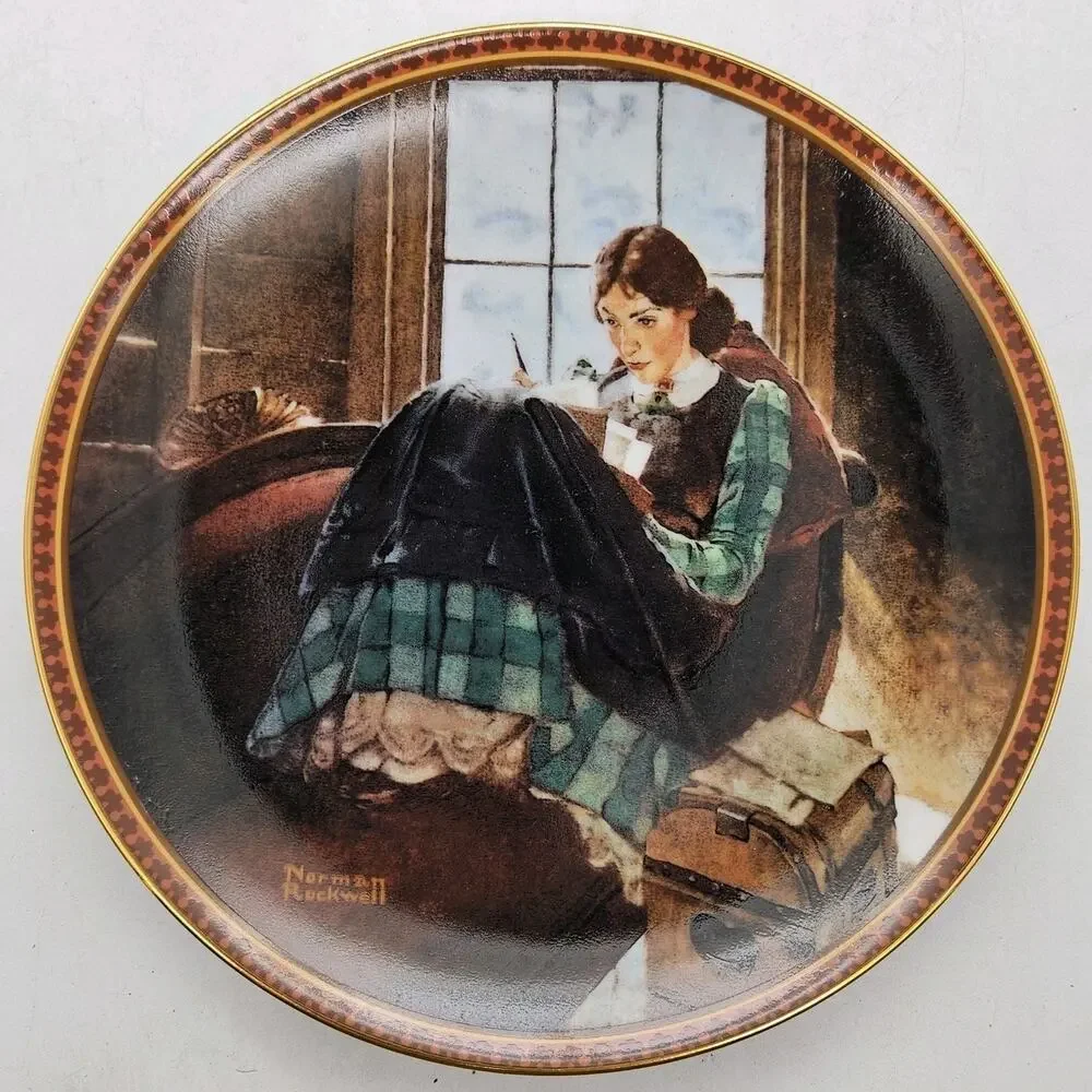 Norman Rockwell Collectors Plate ROMANTIC REVERIE #5411A 1991